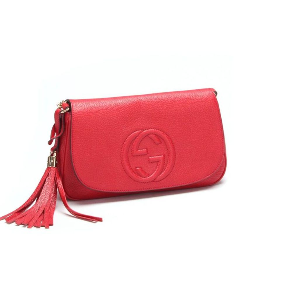 Pre Loved Gucci Gucci Soho Leather Chain Crossbody Bag Red -Pre Owned Condition - Picture 3 of 8